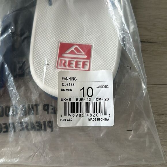 Reef Men's Fanning - Patriotic Red/White/Blue 10 NWT IN PACKAGE - Picture 7 of 10